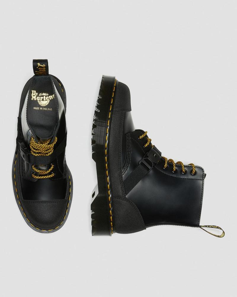 Dr Martens 1460 Bex Tech Made in England Leren Veterlaarzen Heren Zwart | NL 303CTV